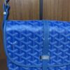 Goyard Blue Chevron Print Coated Canvas Belvedere MM Saddle Bag Goyard