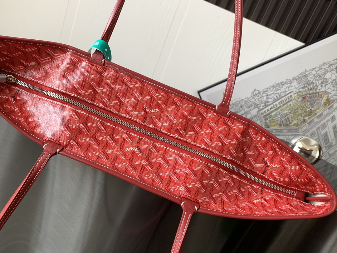 Goyard Artois Tote Coated Canvas PM Red 2752981