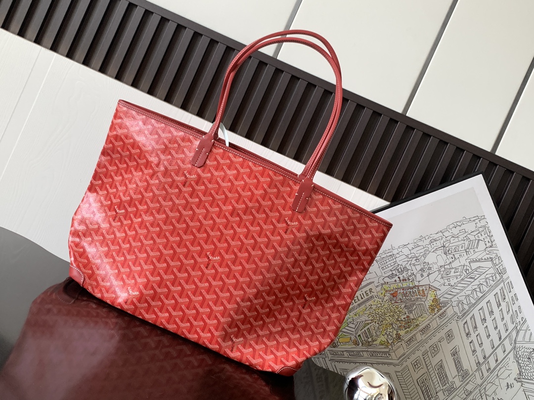Goyard Artois Tote Coated Canvas PM Red 2752981