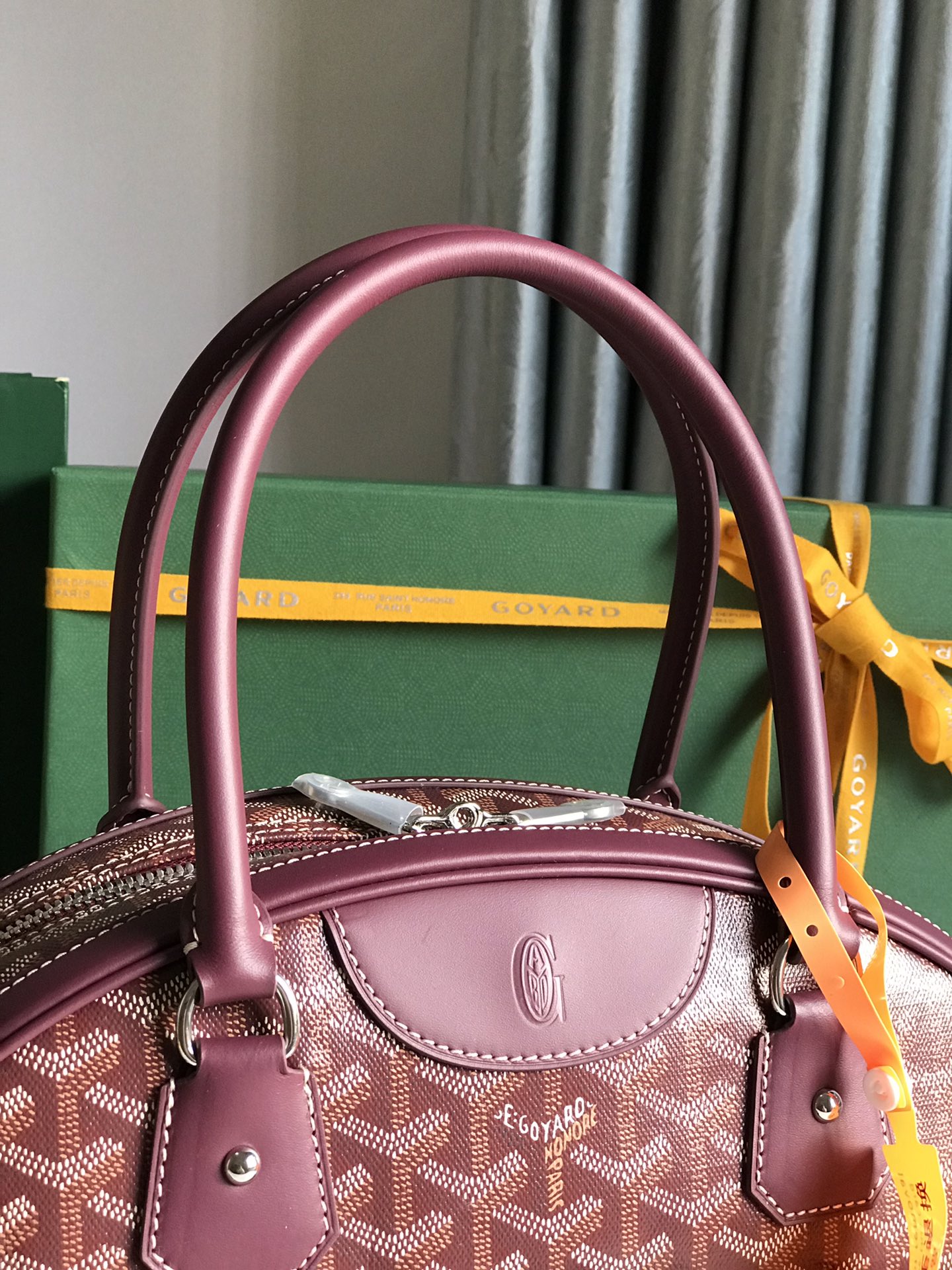 Goyard Burgundy Goyardine Coated Canvas and Leather St.