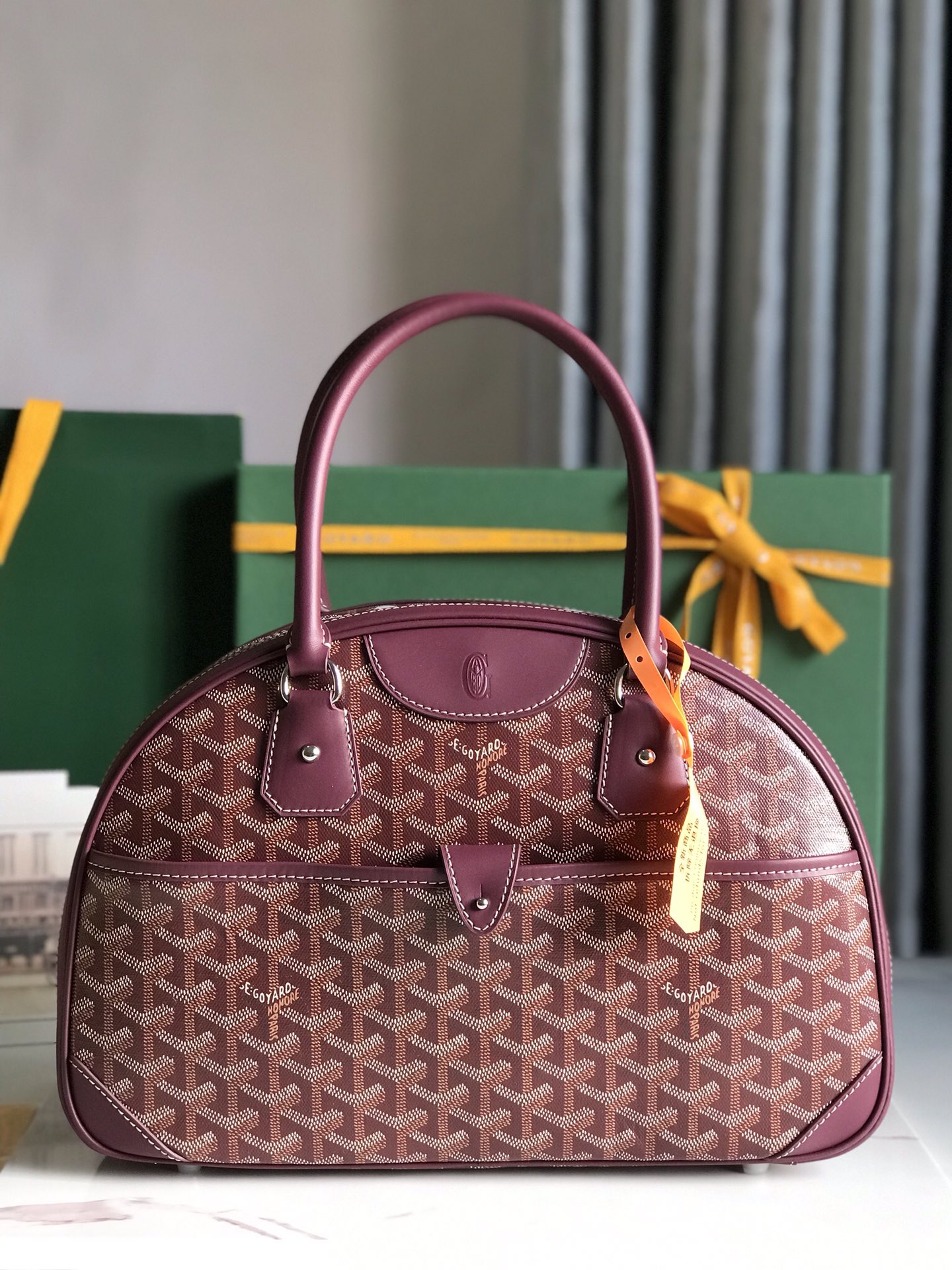 Goyard Burgundy Goyardine Coated Canvas and Leather St.