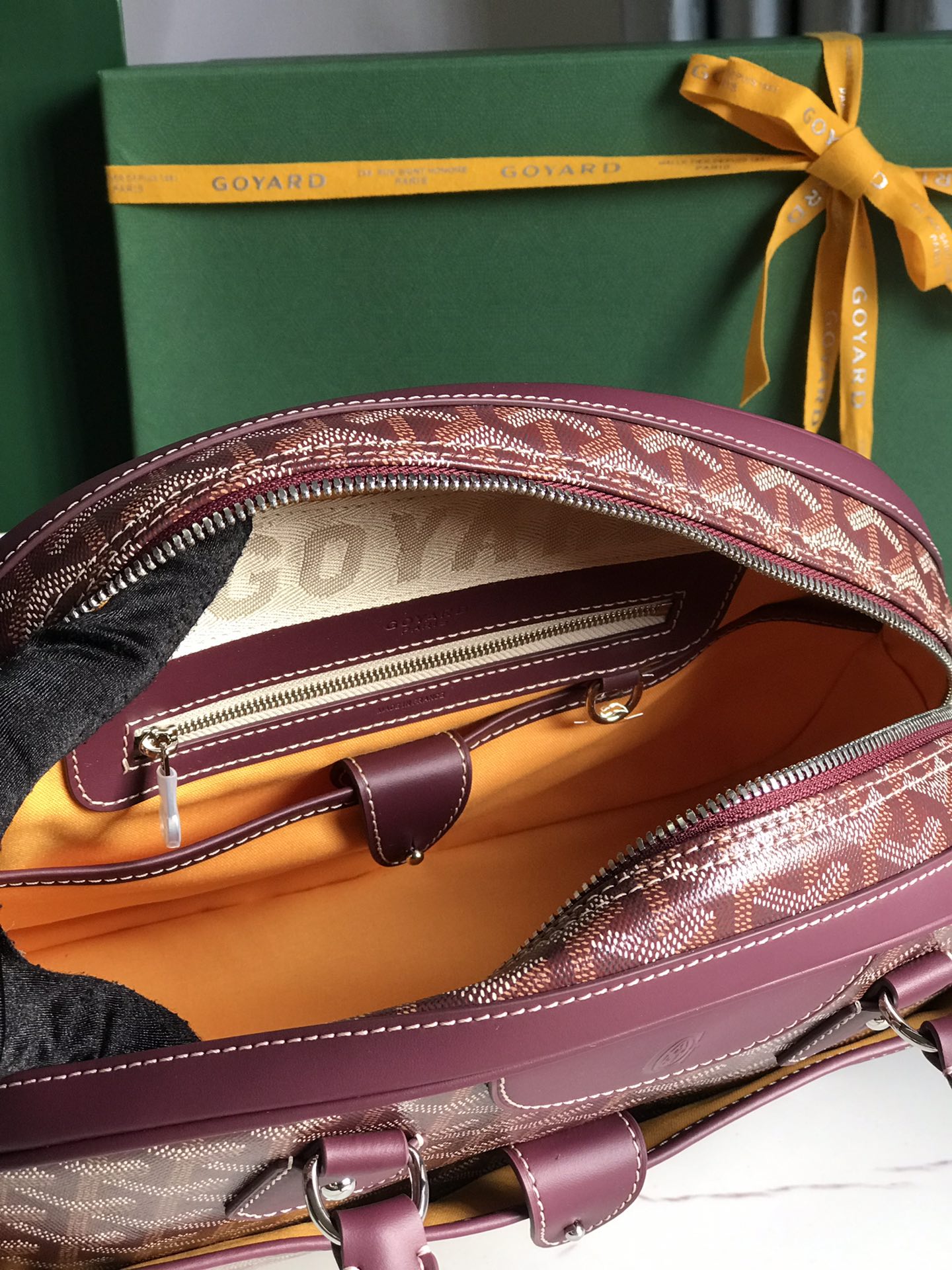 Goyard Burgundy Goyardine Coated Canvas and Leather St.
