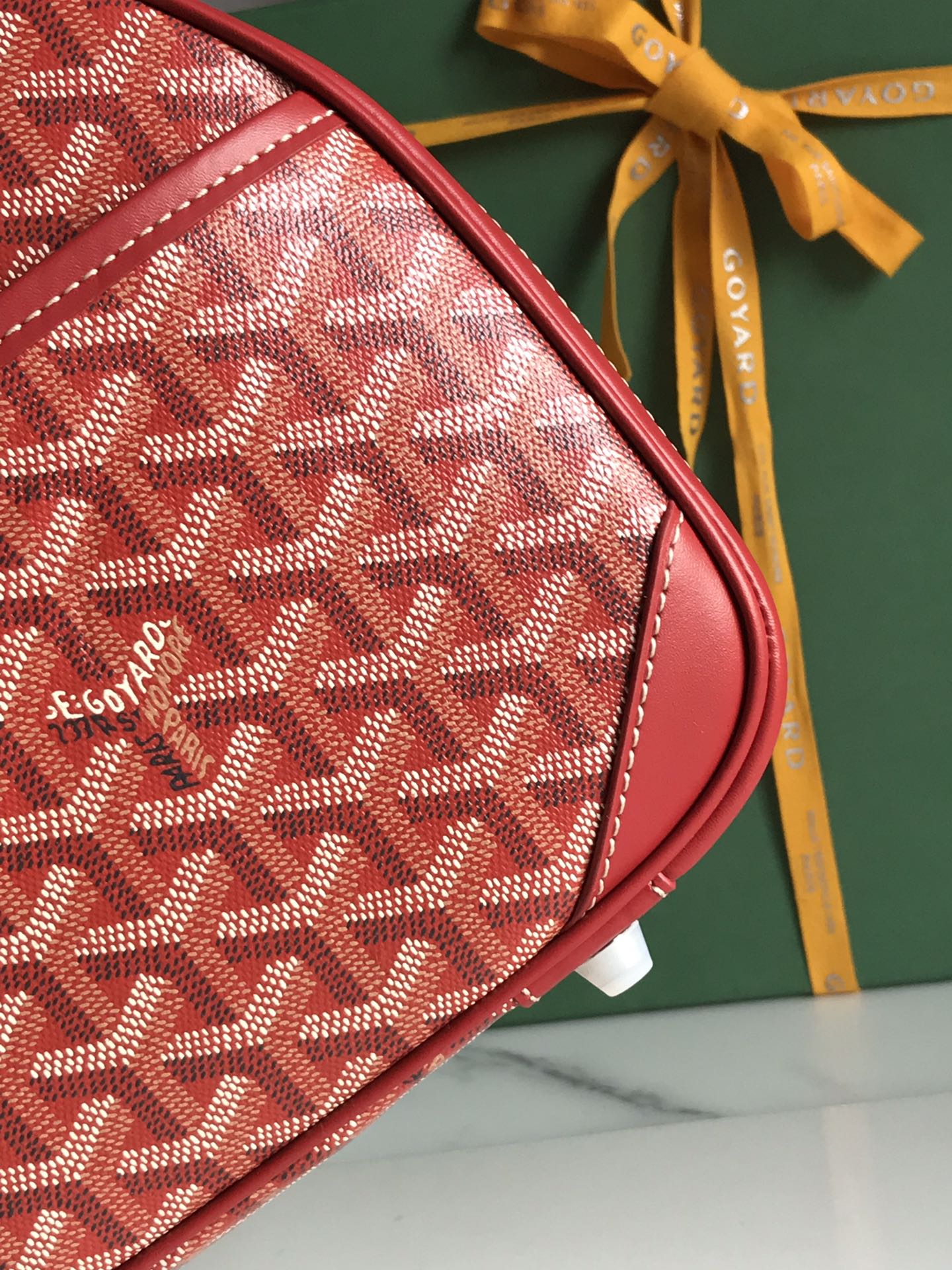 Goyard Saint Jeanne MM Red Leather Cloth ref