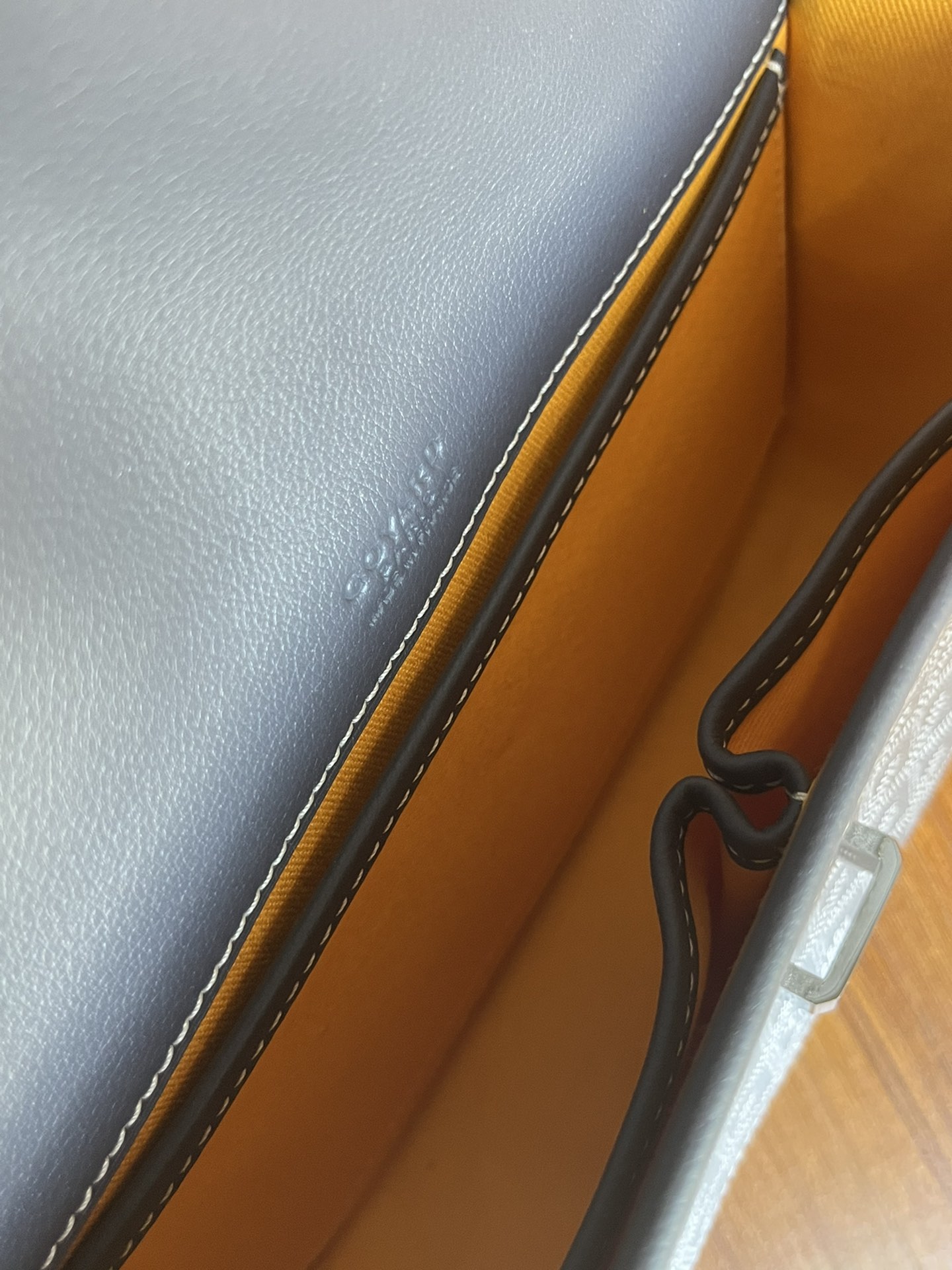 Goyard Navy Blue Goyardine Coated Canvas and Leather