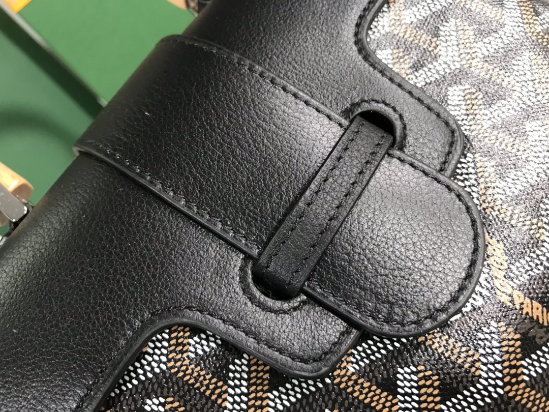 Goyard Black Coated Canvas Fabric Mini Goyardine Saigon