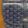 Goyard Goyardine Navy Belvedere PM Palladium Hardware