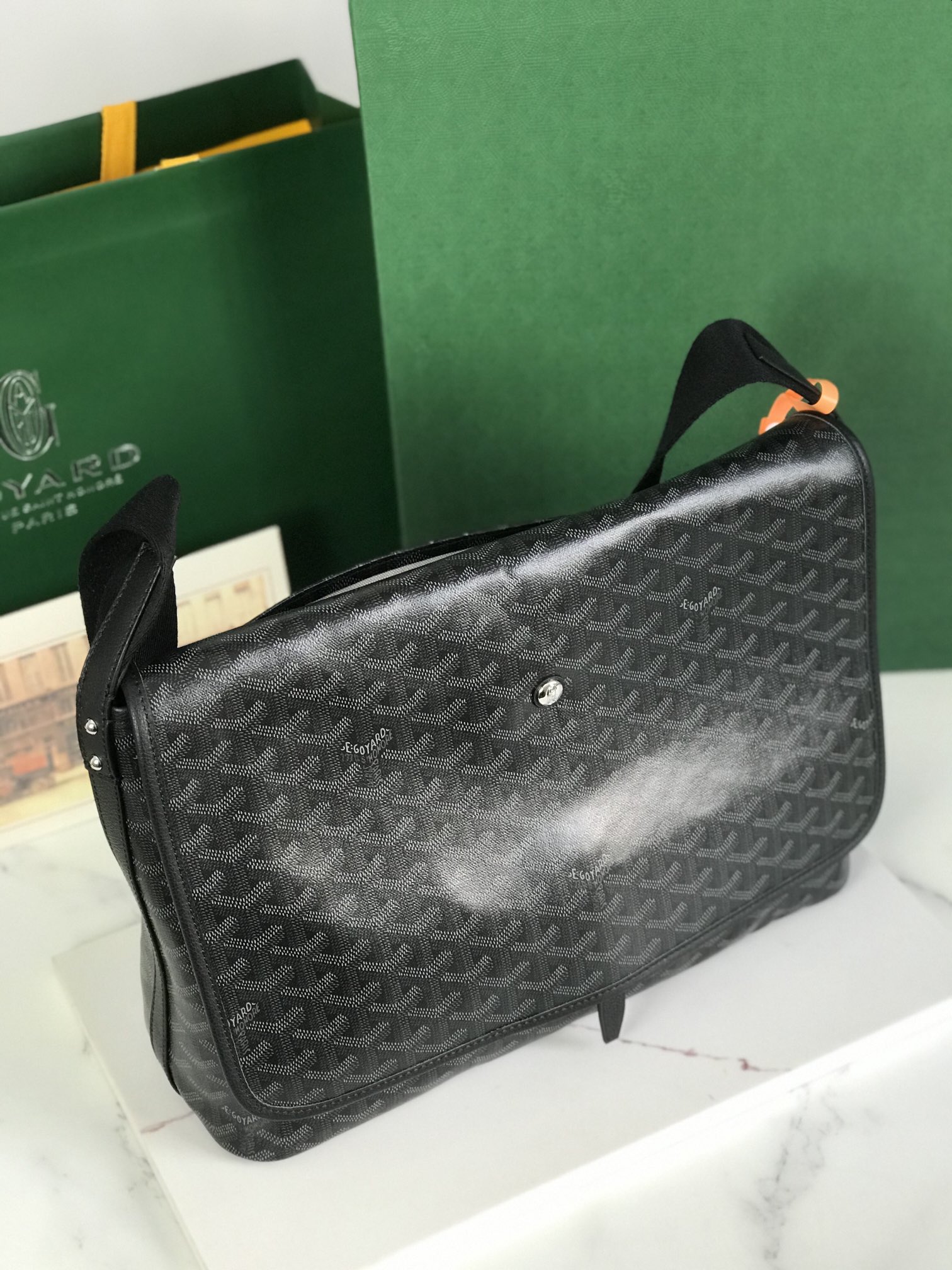 Goyard Jet Black Capetien MM Messenger Bag