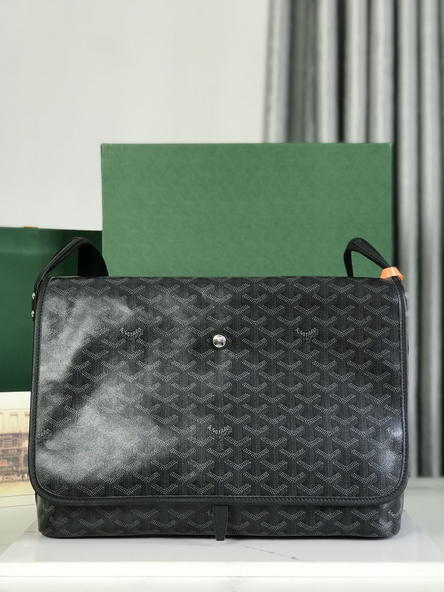 Goyard Jet Black Capetien MM Messenger Bag