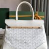 Goyard Saigon Tote White Goyardine Canvas Palladium ...