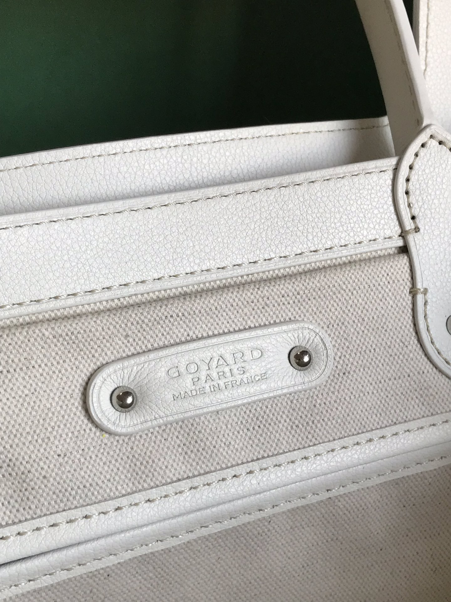 Goyard Saigon Tote White Goyardine Canvas Palladium ...