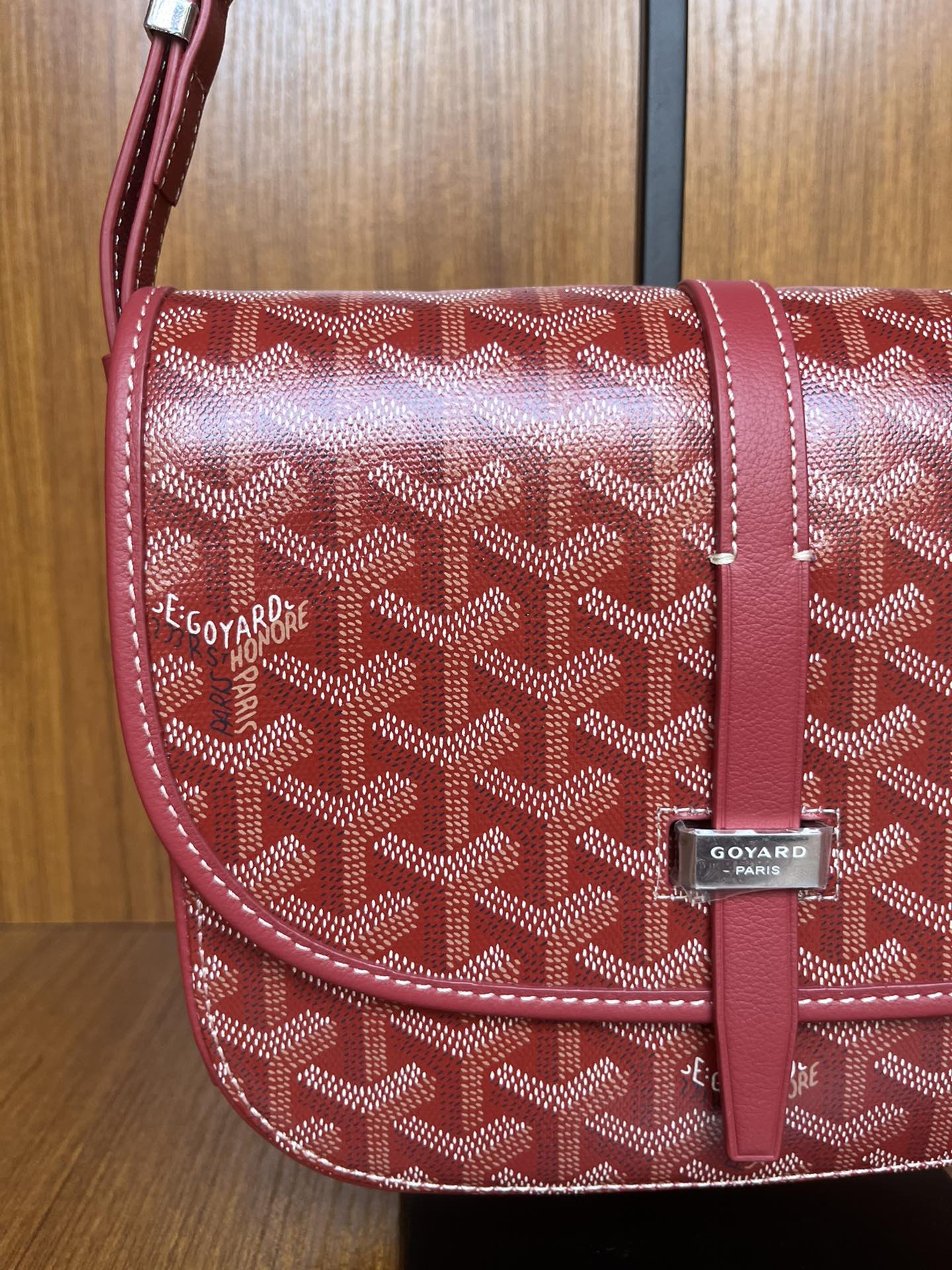 GOYARD Goyardine Belvedere II PM Messenger Bag Red 147493