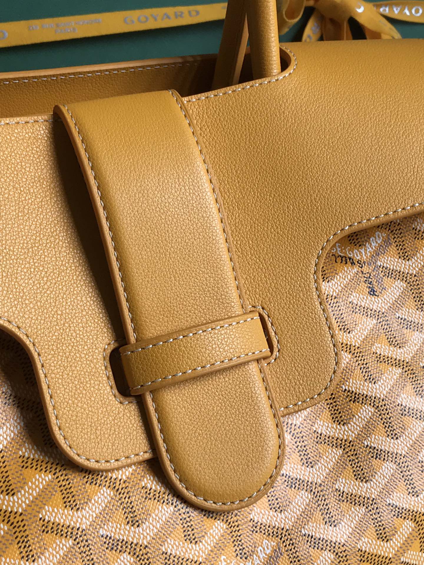 Goyard Saigon Tote Yellow Goyardine Canvas Palladium