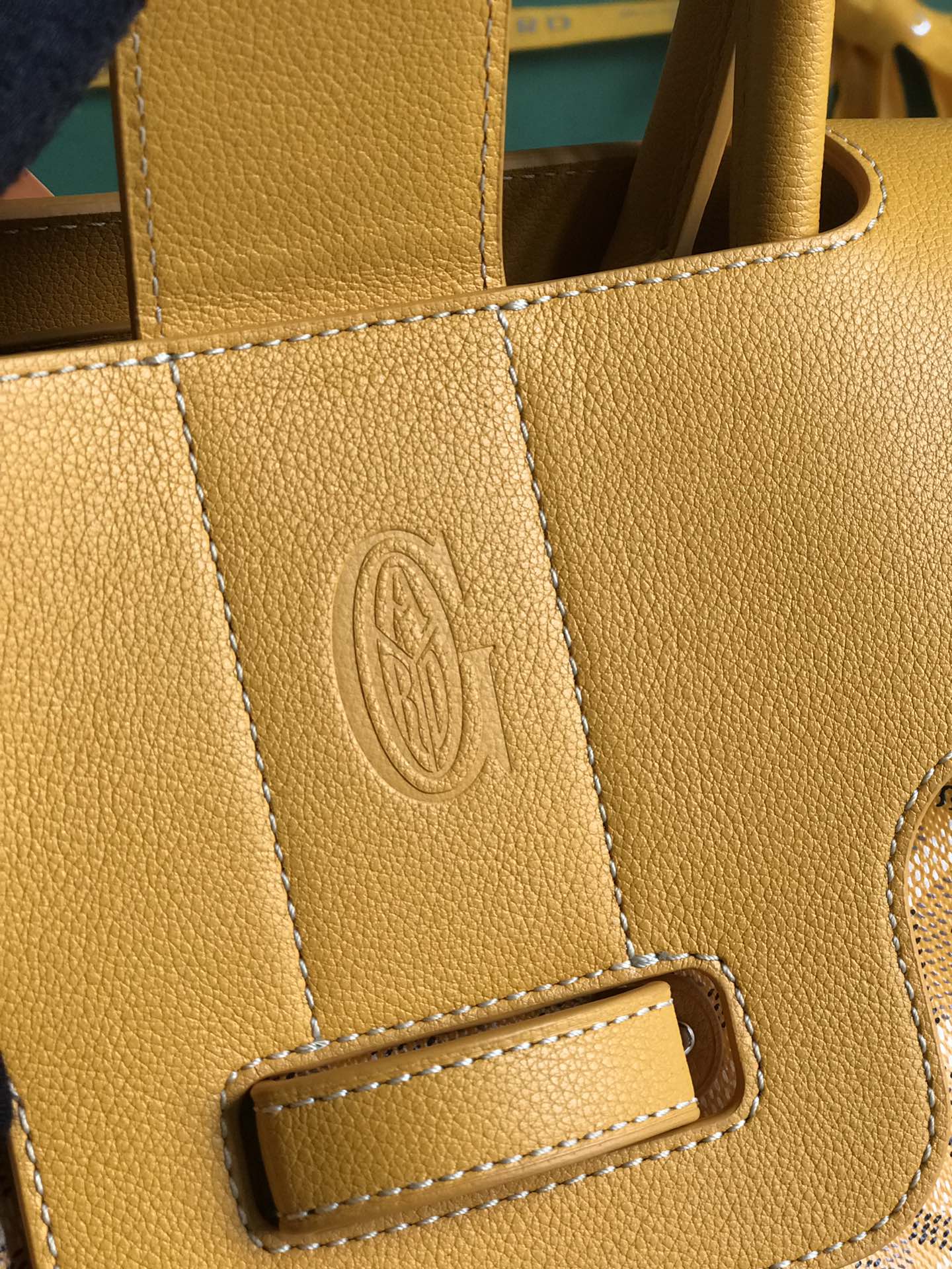 Goyard Saigon Tote Yellow Goyardine Canvas Palladium