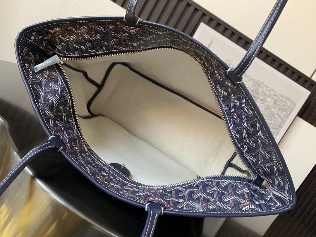 GOYARD Saint Louis PM Tote Bag Pouch Navy Marine