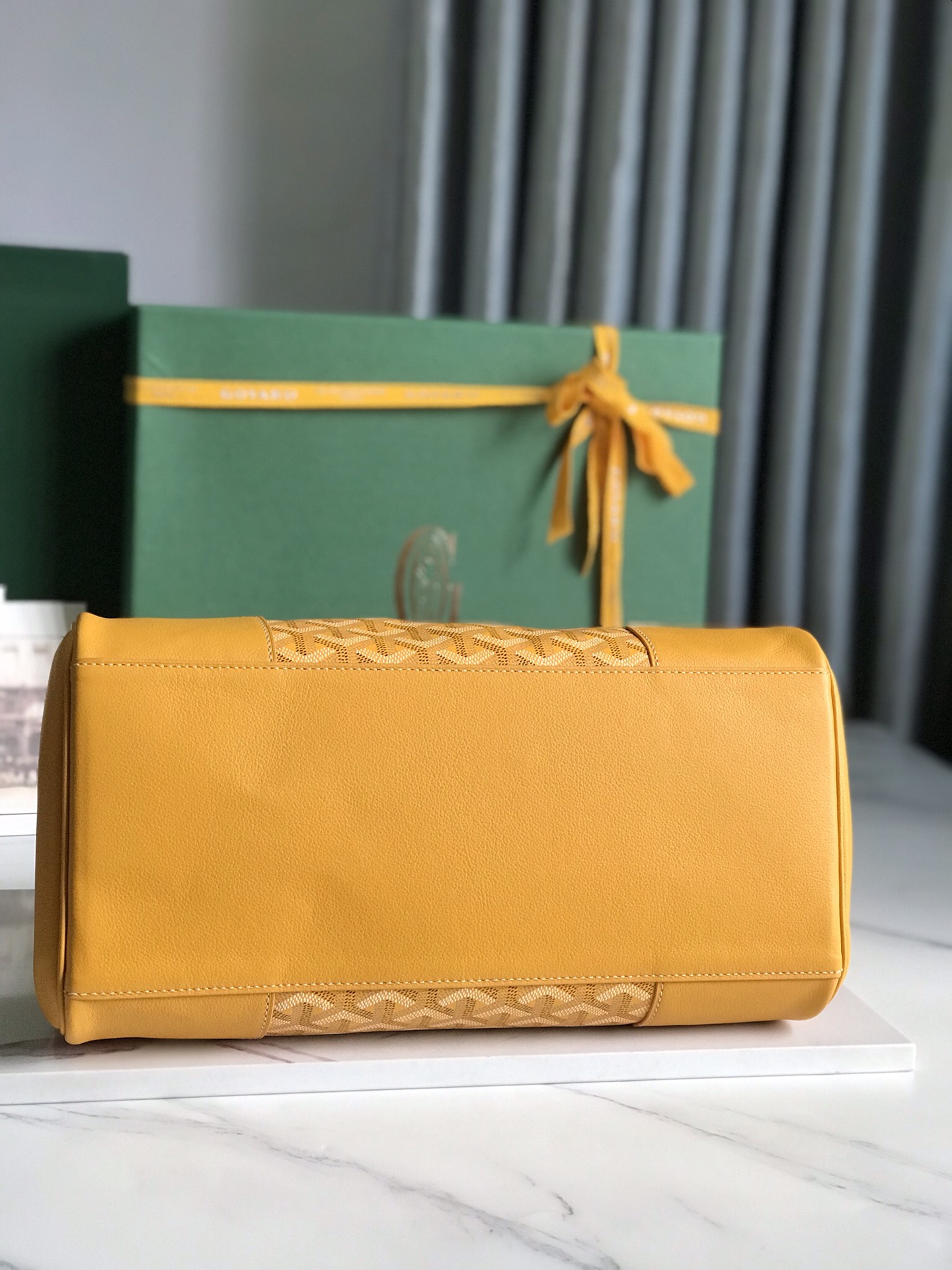 Goyard Saigon Tote Yellow Goyardine Canvas Palladium