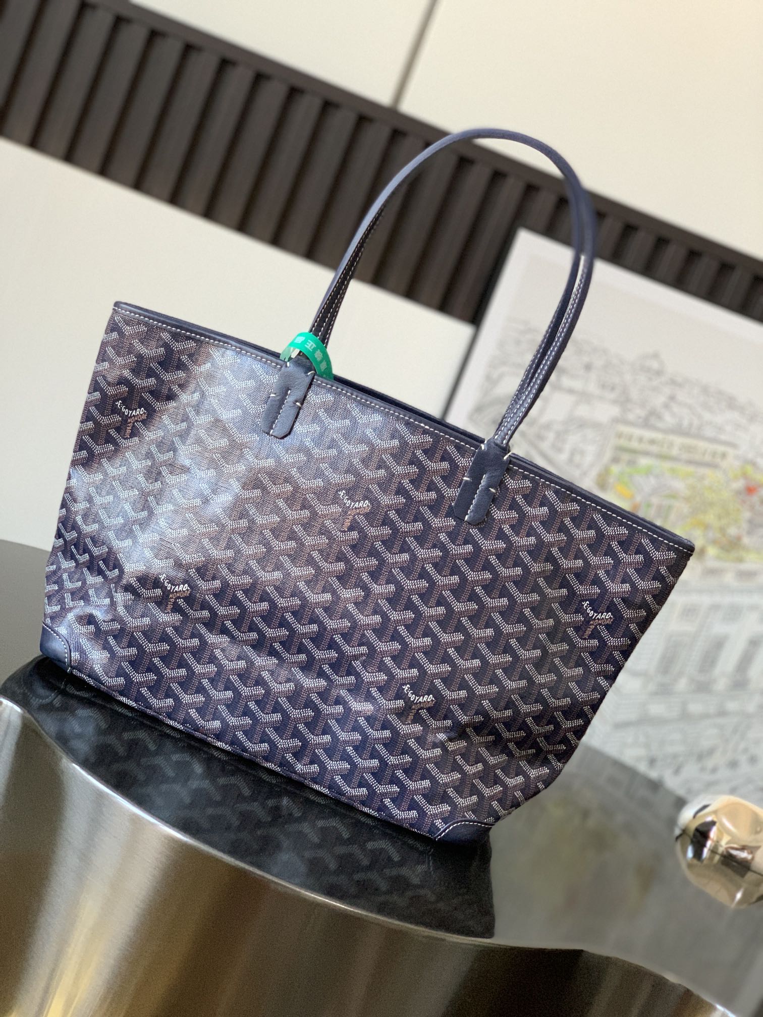GOYARD Saint Louis PM Tote Bag Pouch Navy Marine