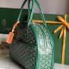 Goyard St. Jeanne MM Handbag Gray PVC Canvas Green