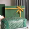 Goyard St. Jeanne MM Handbag Gray PVC Canvas Green