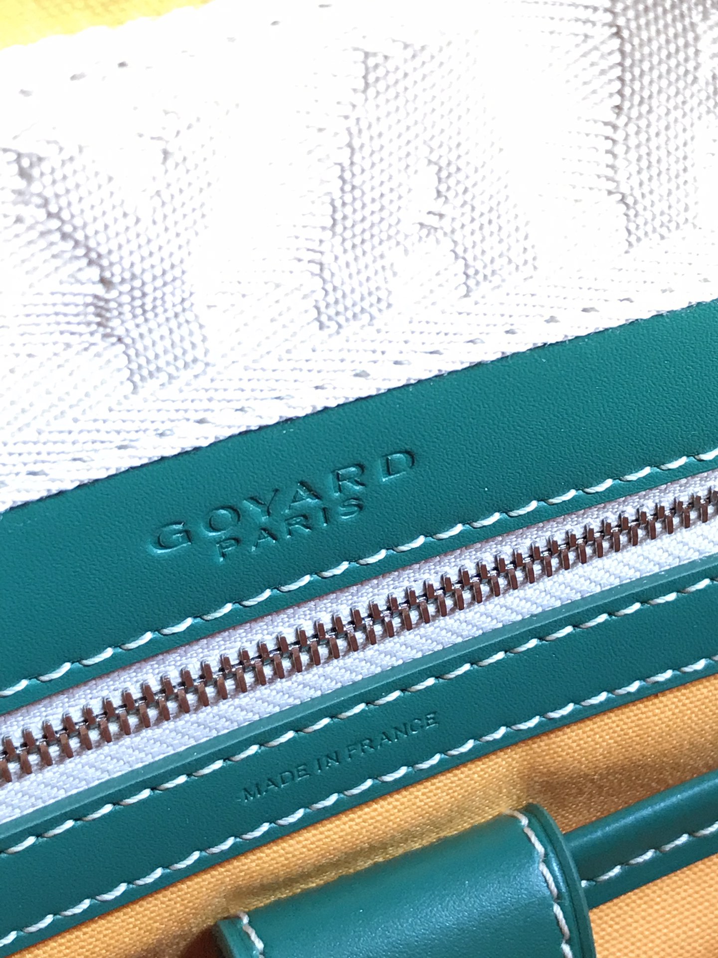Goyard St. Jeanne MM Handbag Gray PVC Canvas Green