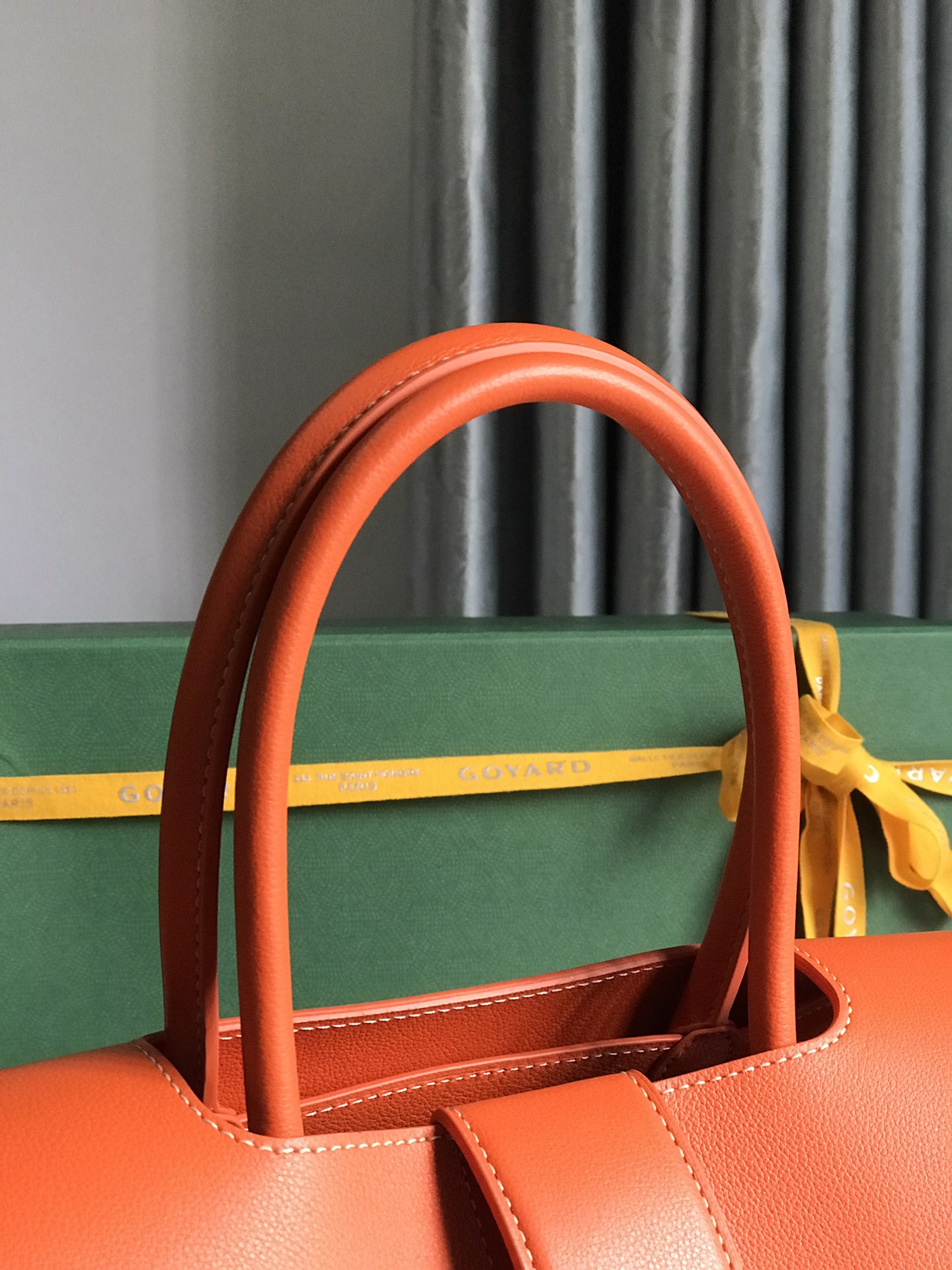 Goyard Saigon Tote orange Goyardine Canvas Palladium ...