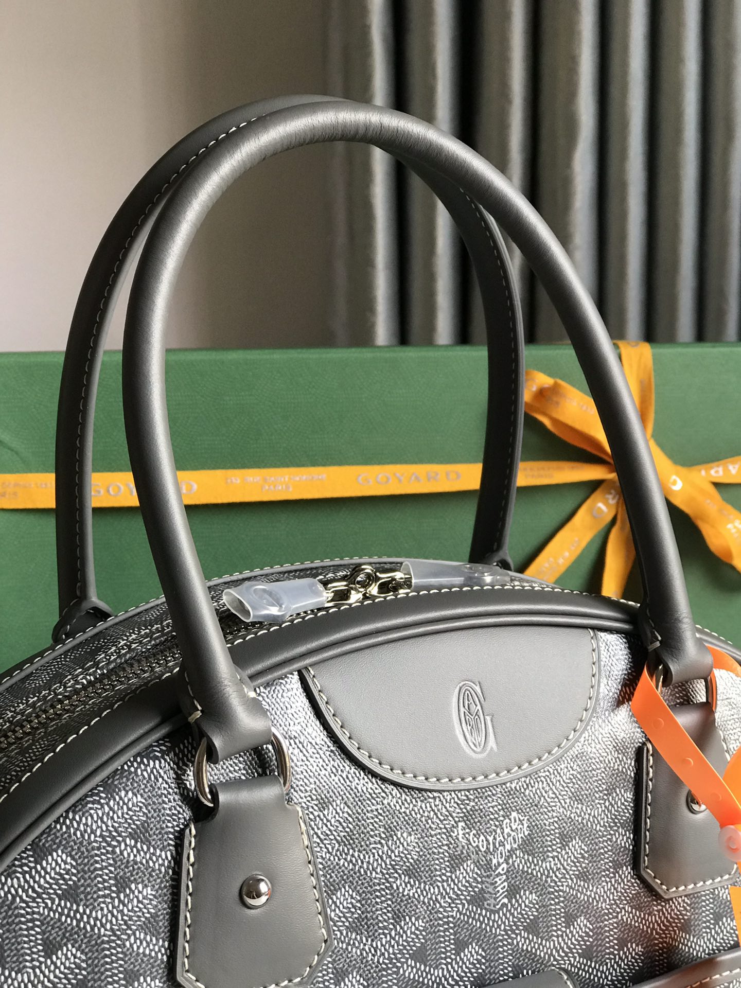 Goyard St. Jeanne MM Handbag Gray PVC Canvas Grey Cloth ref