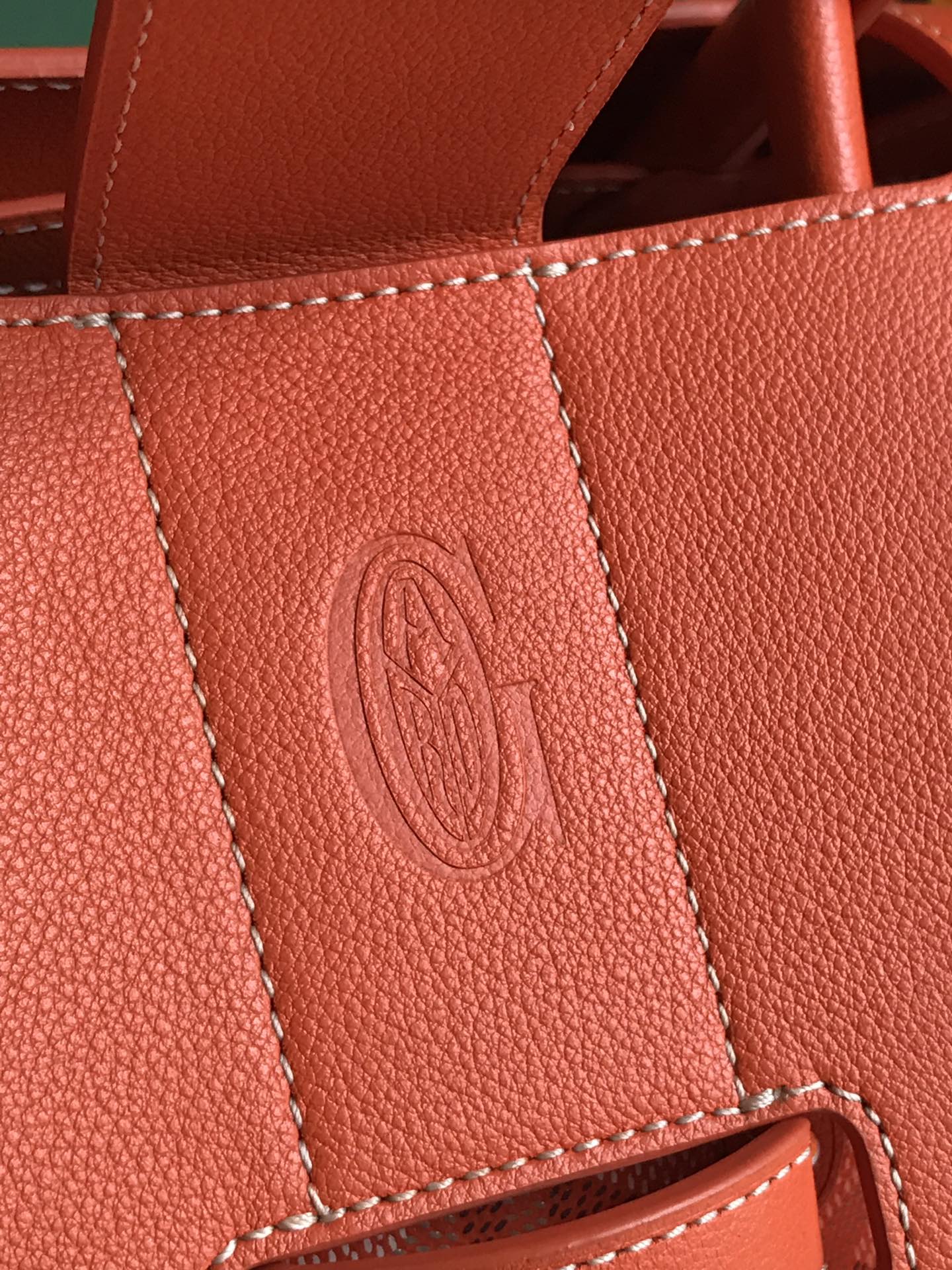 Goyard Saigon Tote orange Goyardine Canvas Palladium ...