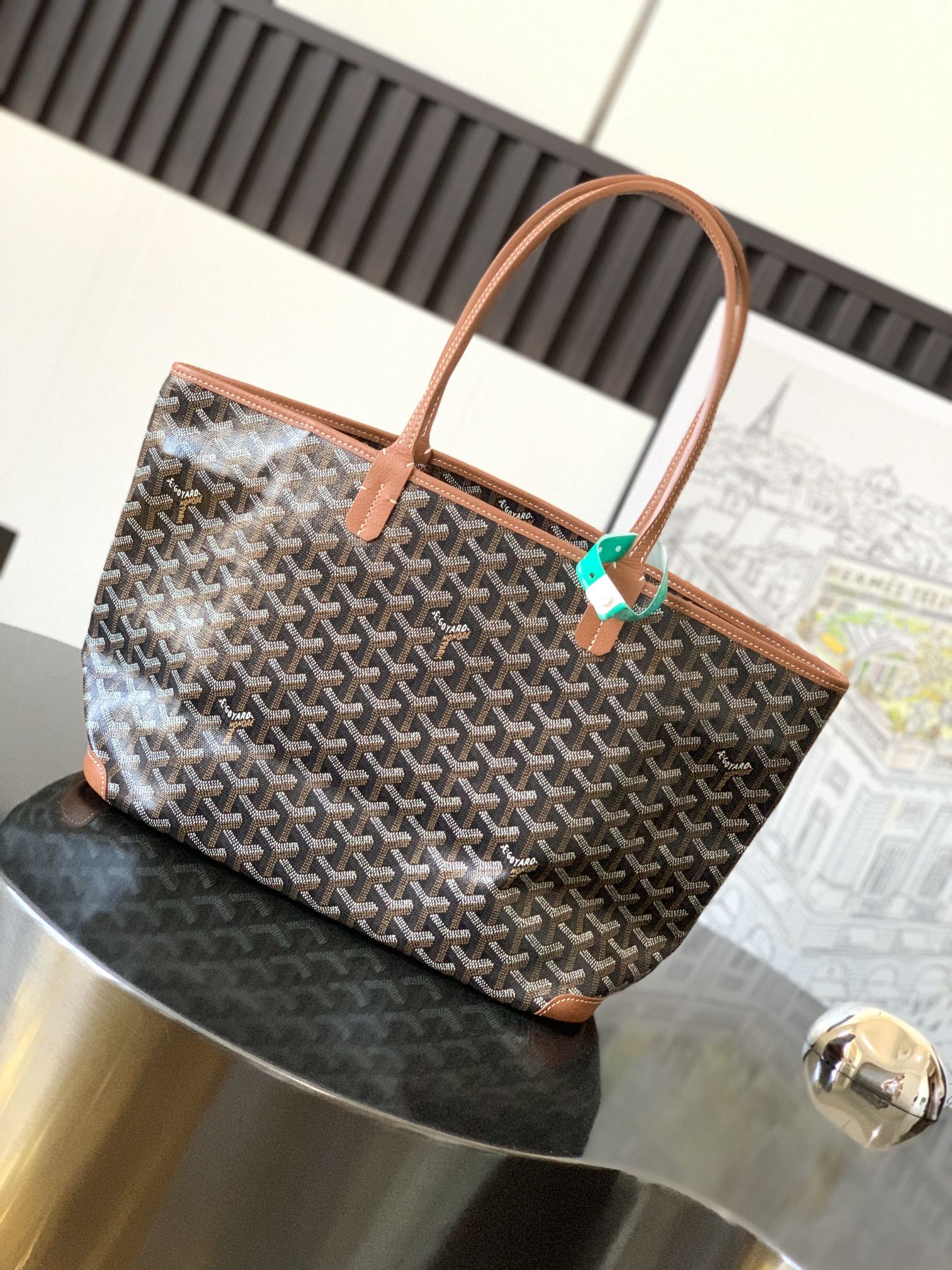 Goyard Artois PM Tote Bag for Women Black Brown N-QL |