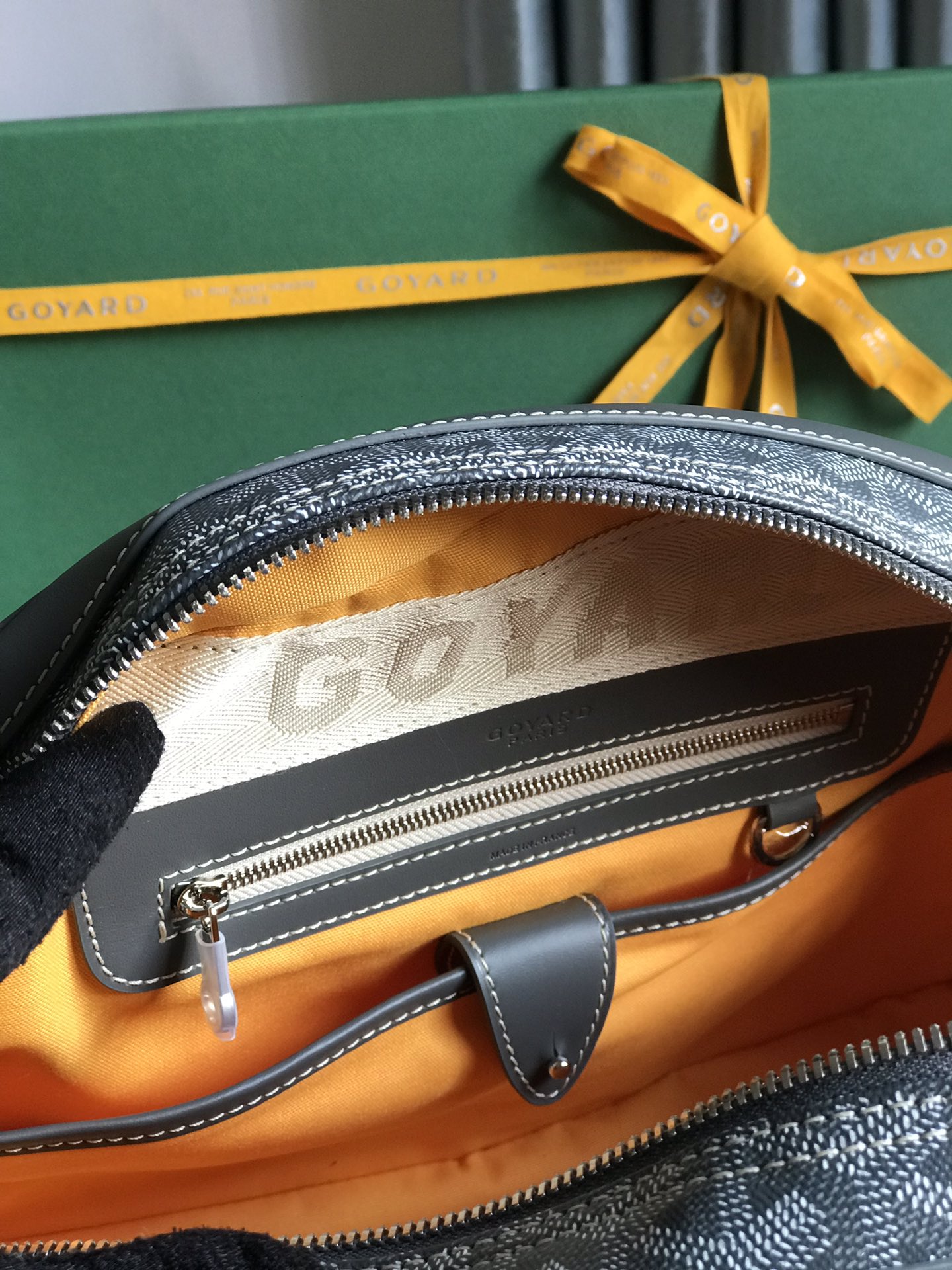 Goyard St. Jeanne MM Handbag Gray PVC Canvas Grey Cloth ref