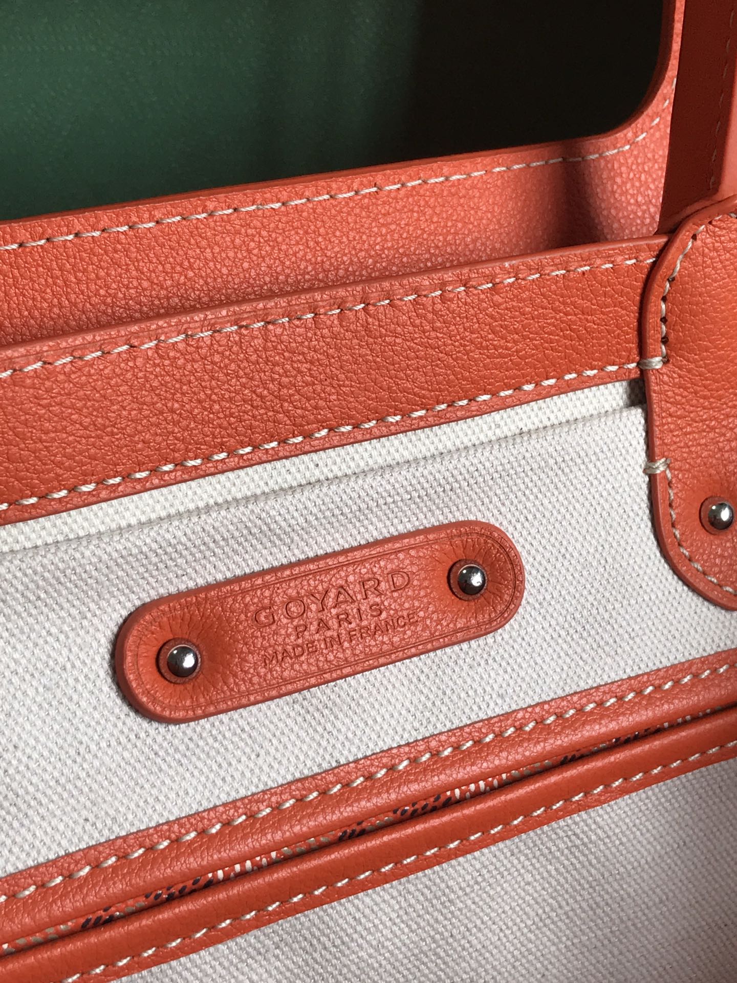 Goyard Saigon Tote orange Goyardine Canvas Palladium ...