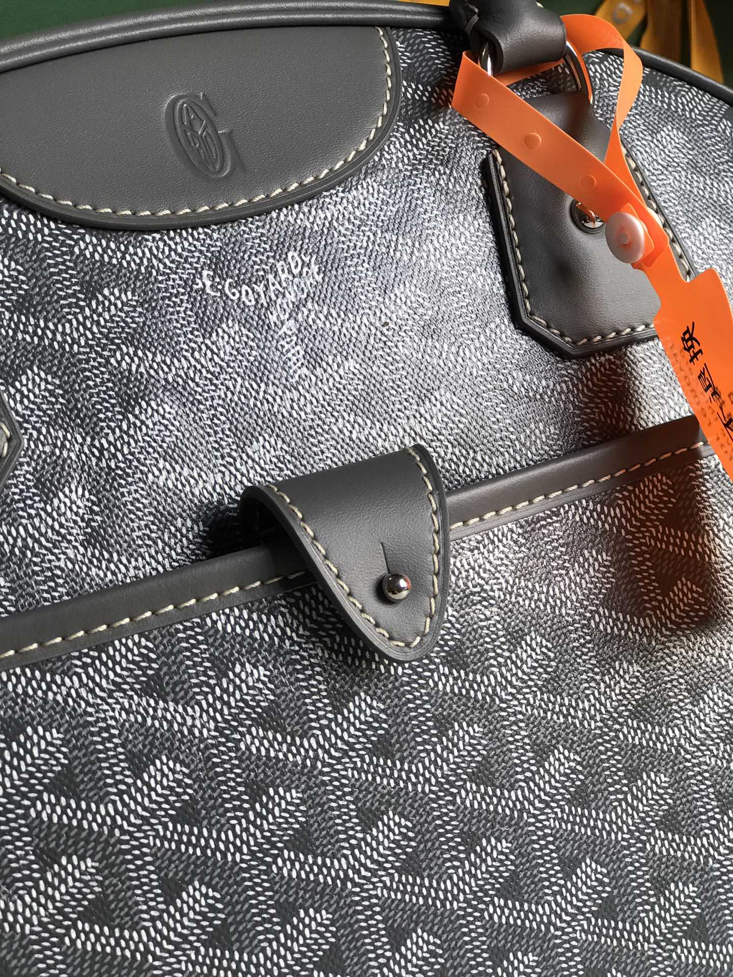 Goyard St. Jeanne MM Handbag Gray PVC Canvas Grey Cloth ref