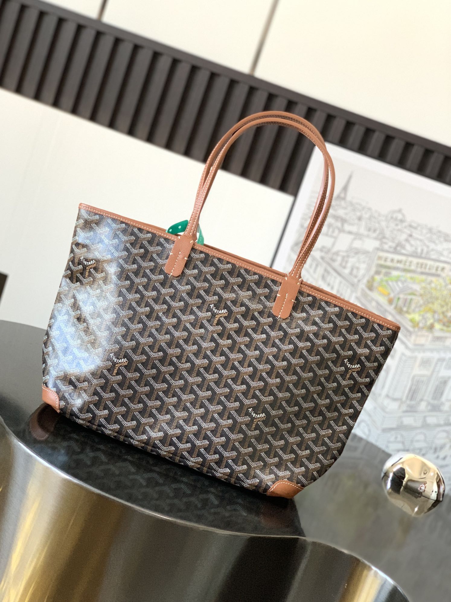 Goyard Artois PM Tote Bag for Women Black Brown N-QL |