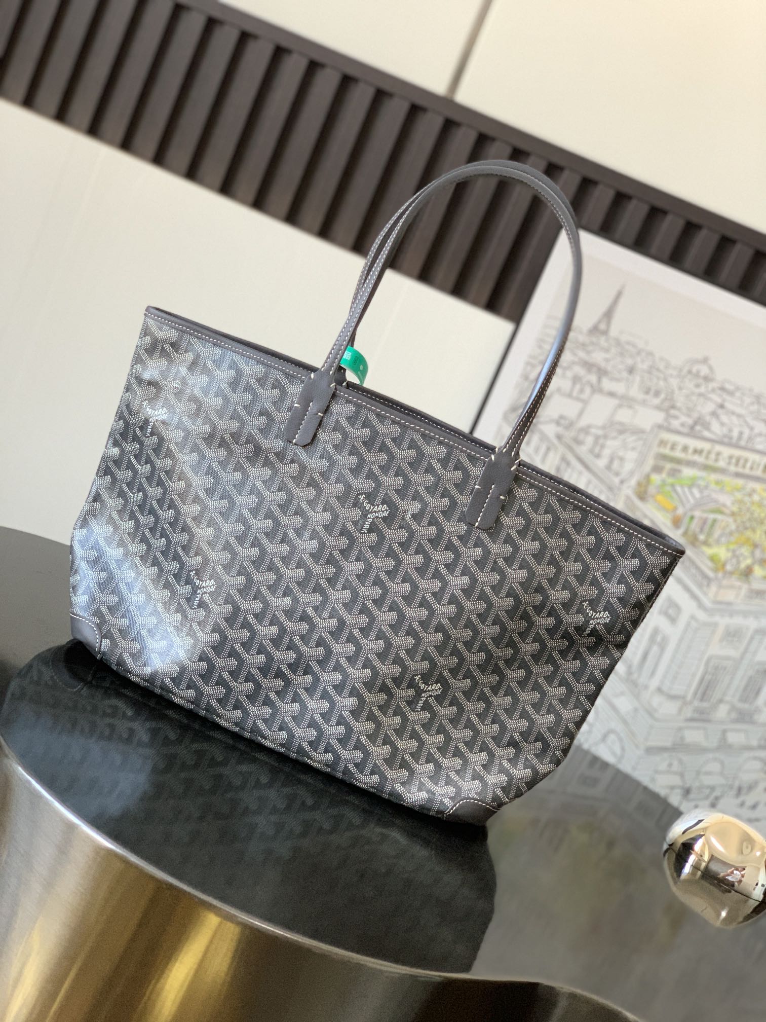 Goyard Saint Louis PM Tote Bag Pouch Gray Shopping