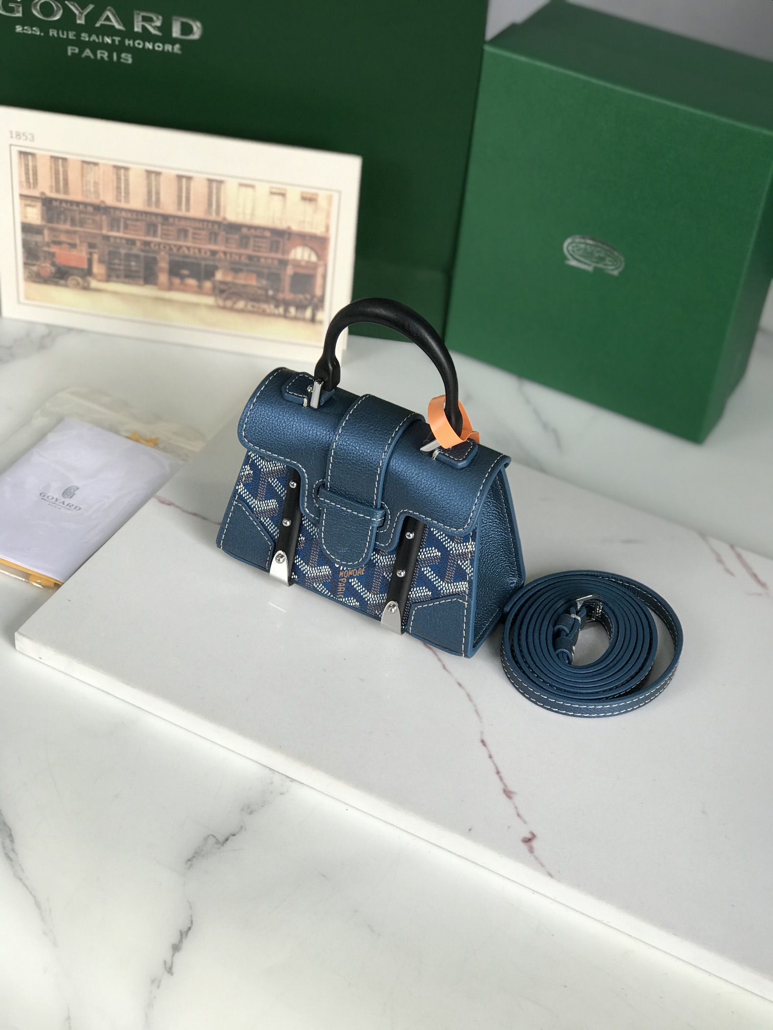 Goyard Saigon Structure Nano Bag Pearly Blue