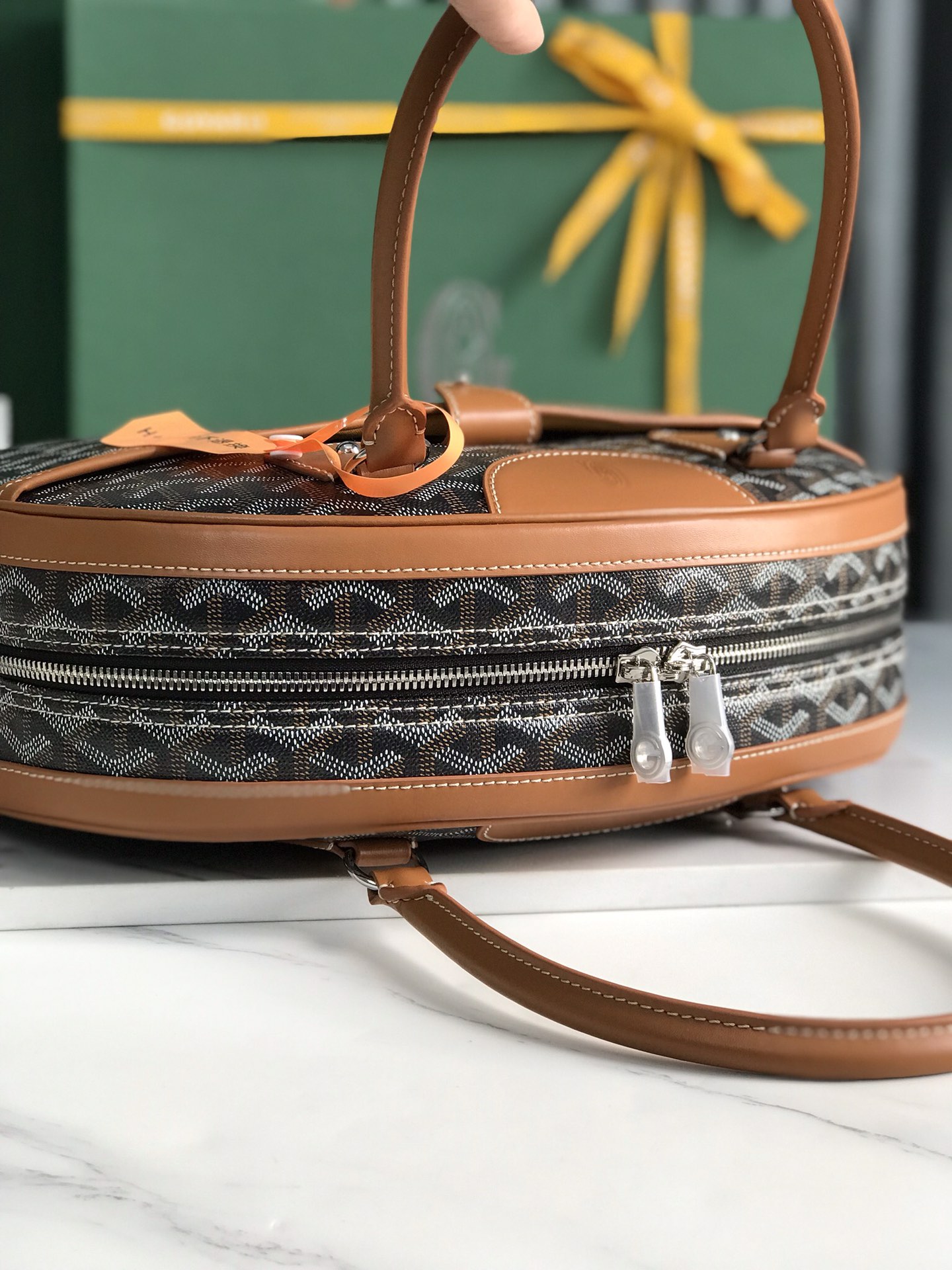 Goyard Brown/Black Goyardine Coated Canvas Saint Jeanne PM