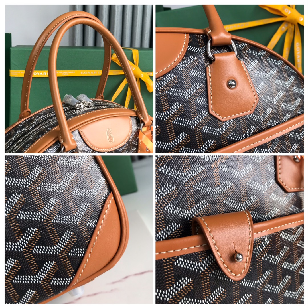 Goyard Brown/Black Goyardine Coated Canvas Saint Jeanne PM