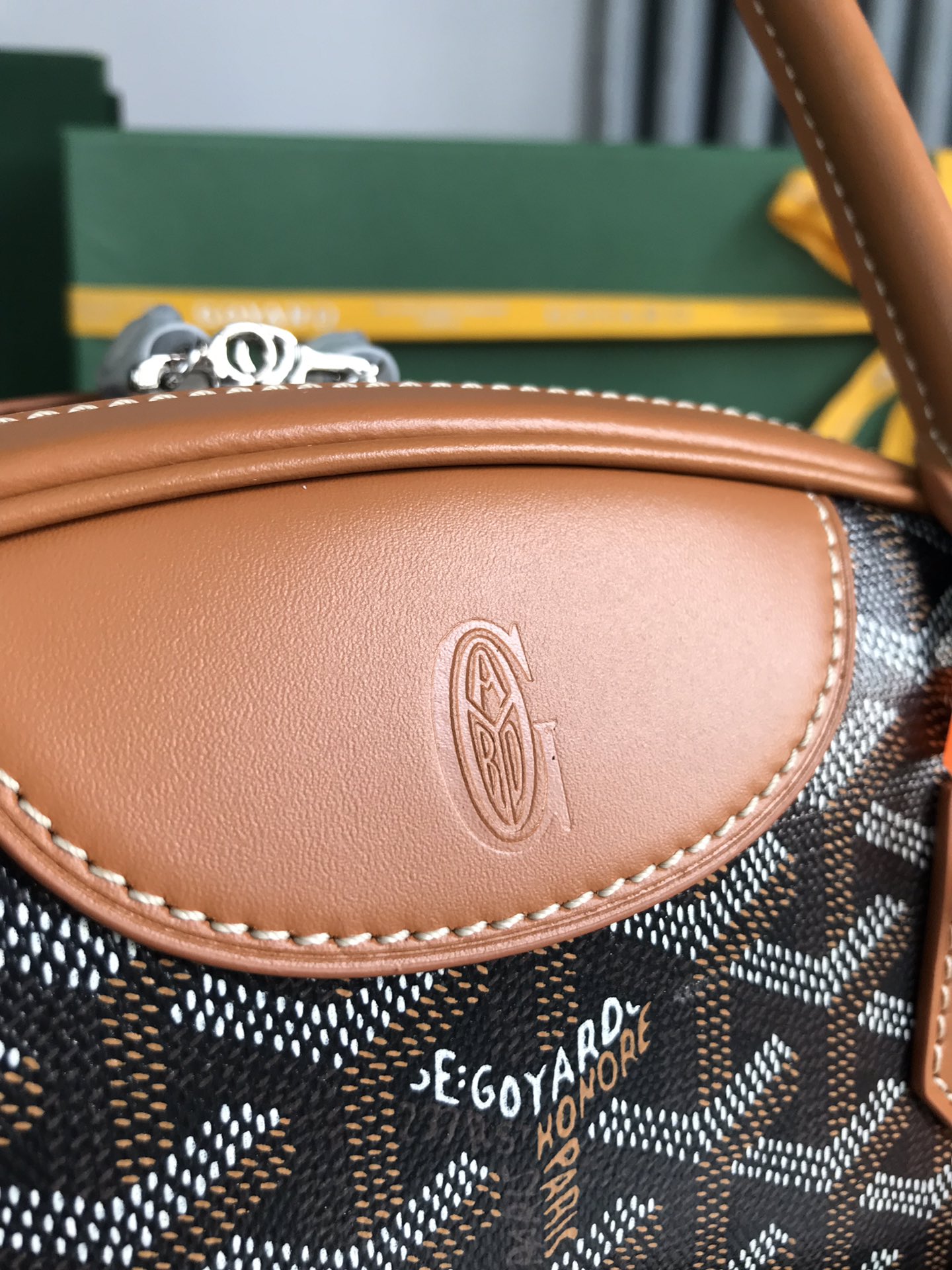 Goyard Brown/Black Goyardine Coated Canvas Saint Jeanne PM