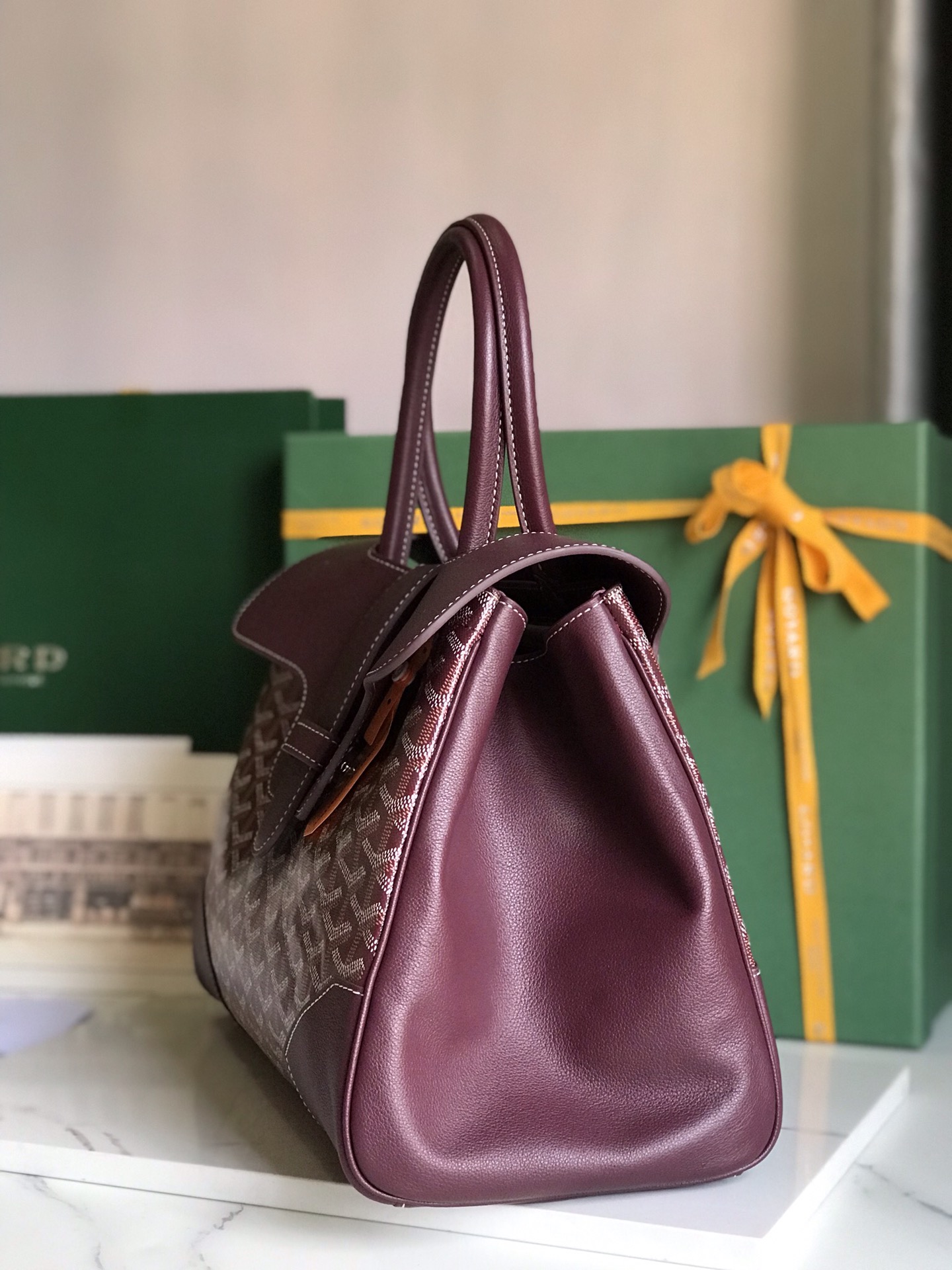 Goyard Saigon Tote Burgundy Goyardine Canvas MATIGNON  00509