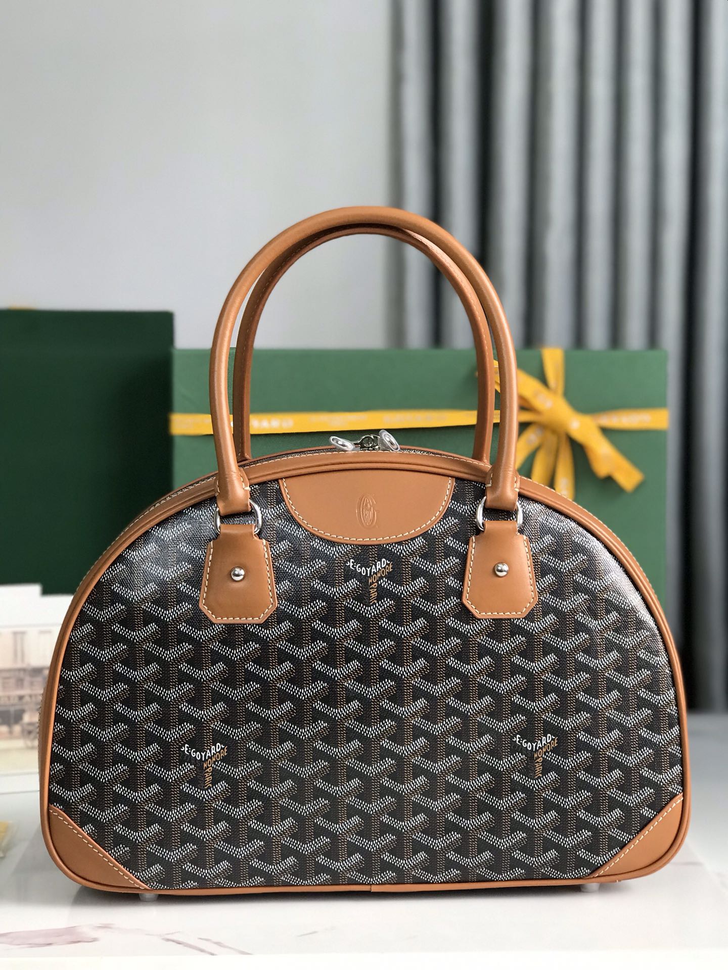 Goyard Brown/Black Goyardine Coated Canvas Saint Jeanne PM