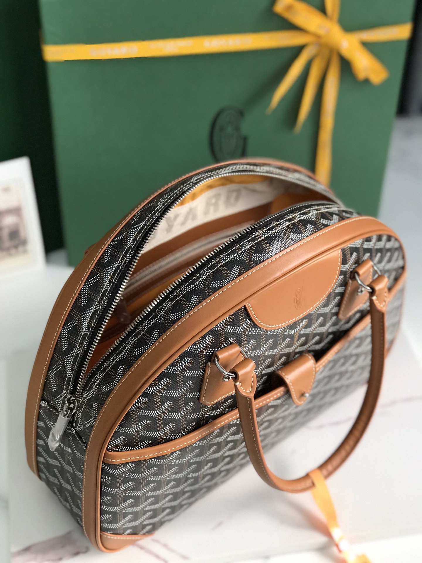 Goyard Brown/Black Goyardine Coated Canvas Saint Jeanne PM