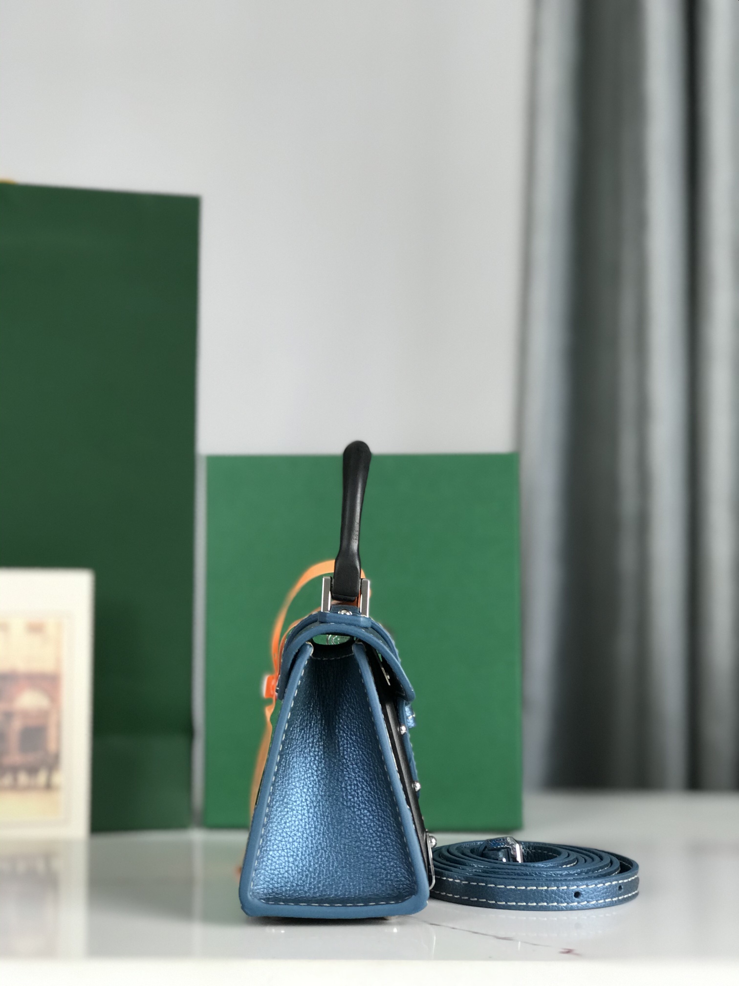 Goyard Saigon Structure Nano Bag Pearly Blue