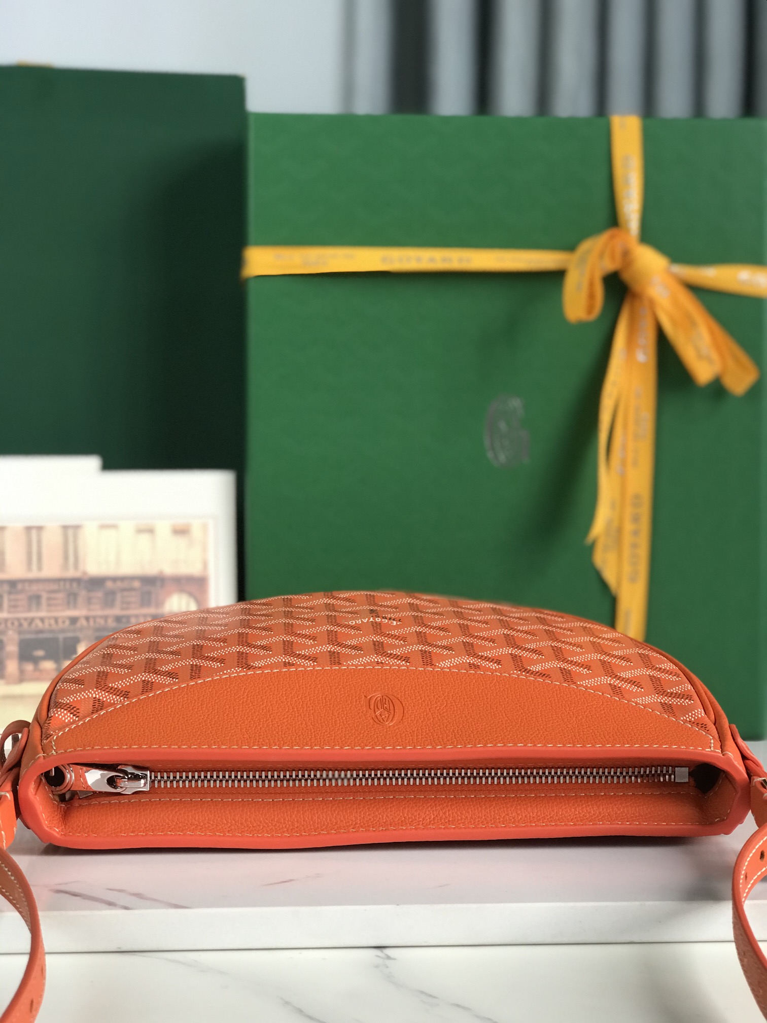 Goyard orange Goyardine Canvas And Chevroches Calfskin