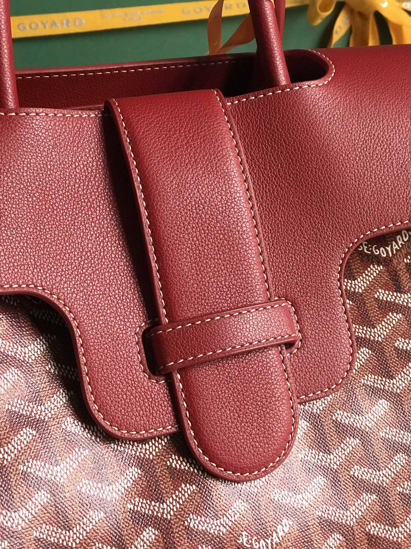 Goyard Saigon Tote Red Goyardine Canvas Palladium Hardware