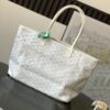 Goyard White Goyardine Coated Canvas and Leather Saint Louis