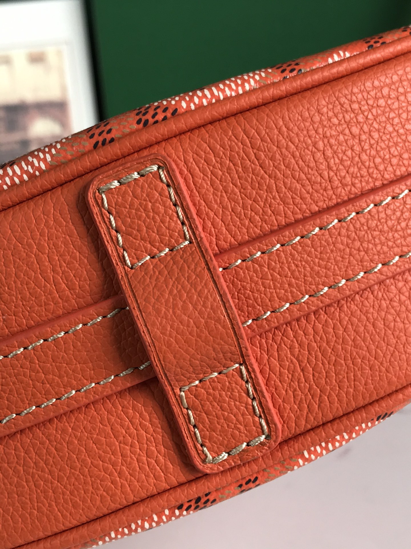 Goyard orange Goyardine Canvas And Chevroches Calfskin