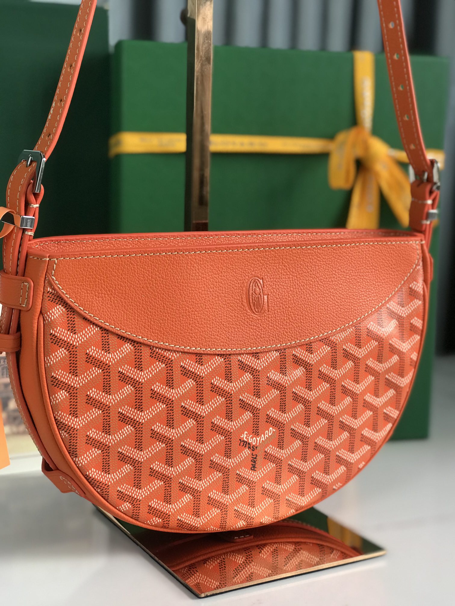 Goyard orange Goyardine Canvas And Chevroches Calfskin