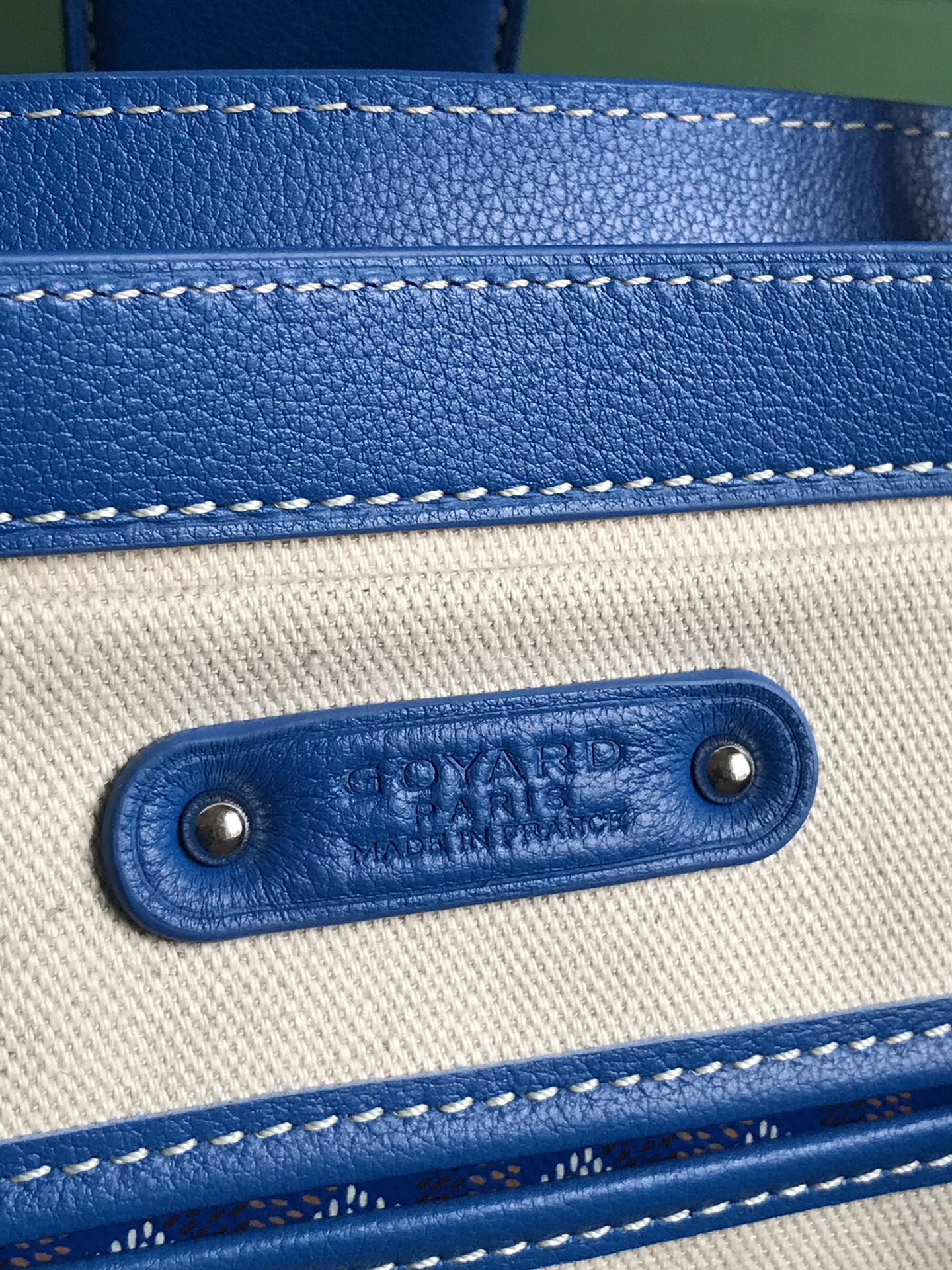 Goyard Saigon Tote Sky Blue Goyardine Canvas Palladium