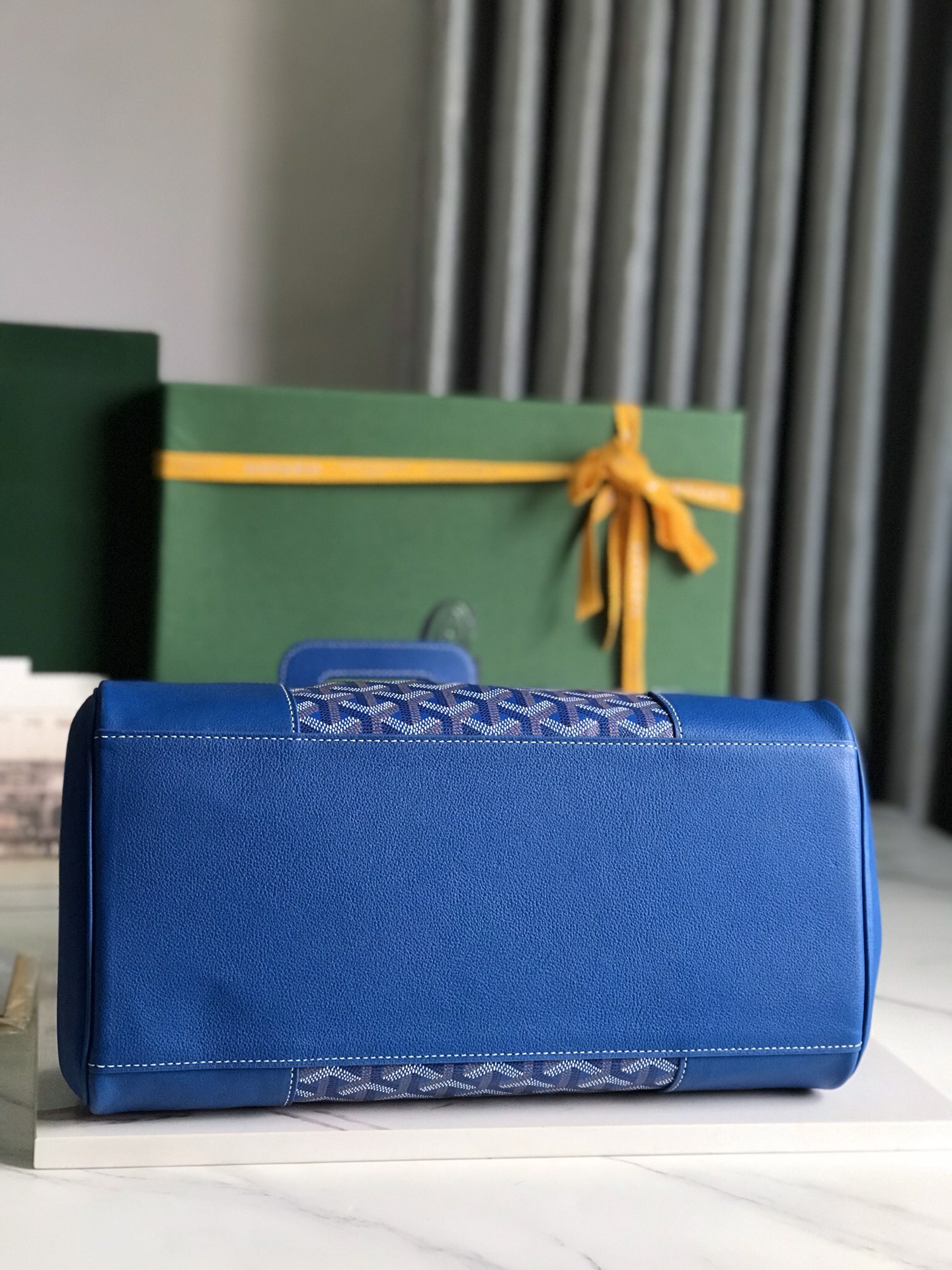 Goyard Saigon Tote Sky Blue Goyardine Canvas Palladium