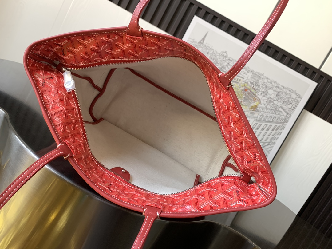 Goyard Artois Tote Coated Canvas PM Red 2311341