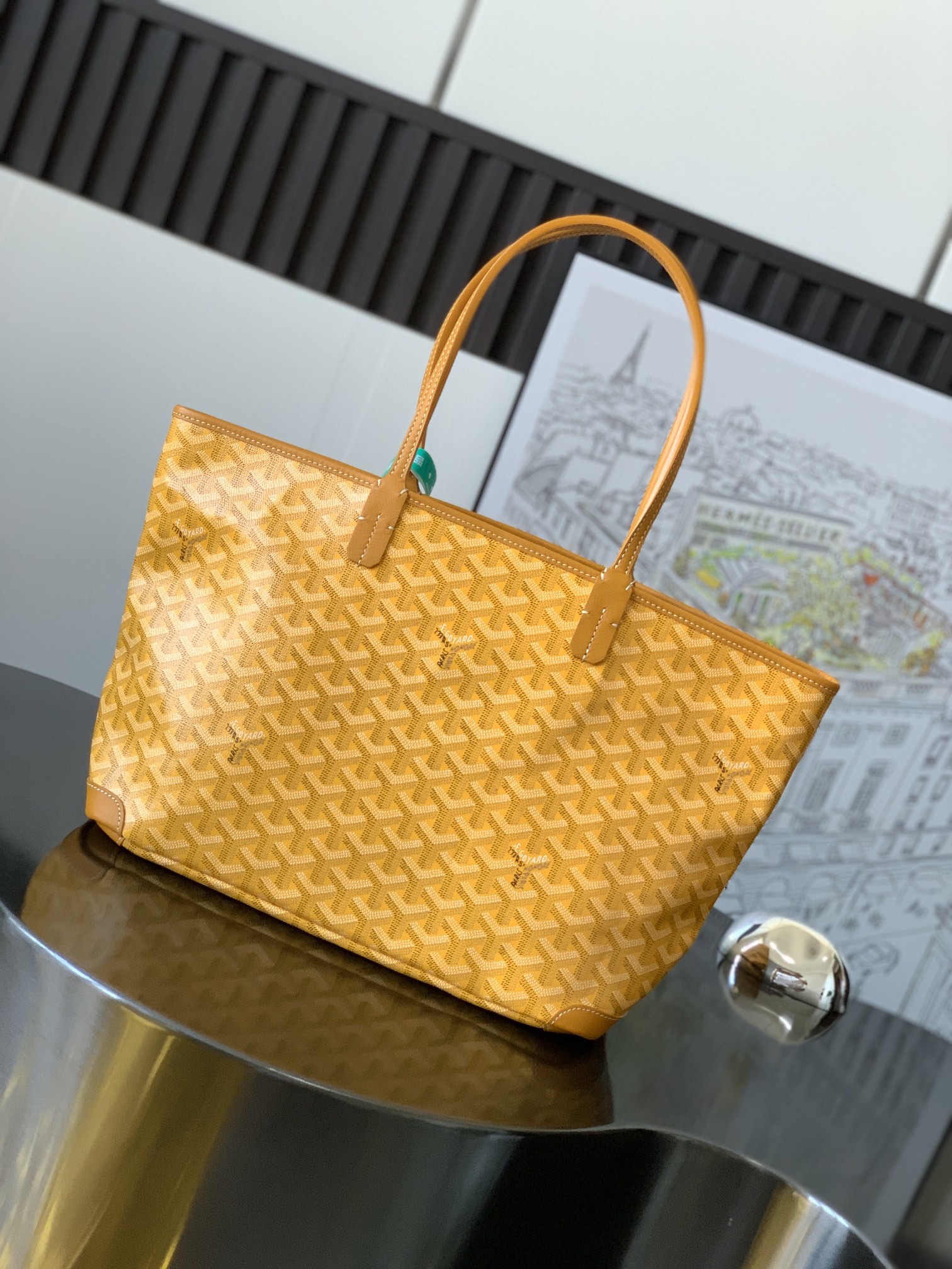 Goyard Yellow Goyardine Coated Canvas and Leather Saint Louis PM Tote Goyard |