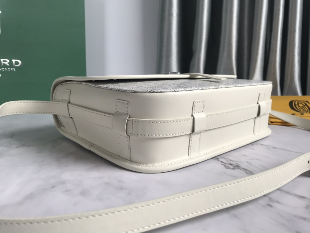 Goyard Goyardine Belvedere PM Messenger Bag White